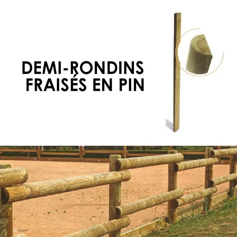 Demi-rondin Fraisé Pin Scandinave 3 Demi-rondin Fraisé Pin Scandinave
