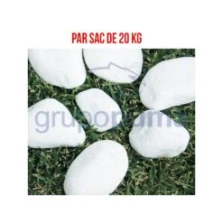 Galets Blanc Dolomie - Extra Blanc 40/60 Mm Par 20 Kg