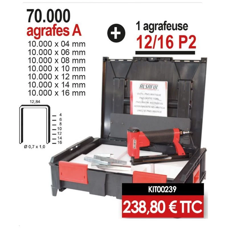 Kit Agrafeuse 12/16 P2 + 70 000 Agrafes A 3 Kit Agrafeuse 12/16 P2 + 70 000 Agrafes A