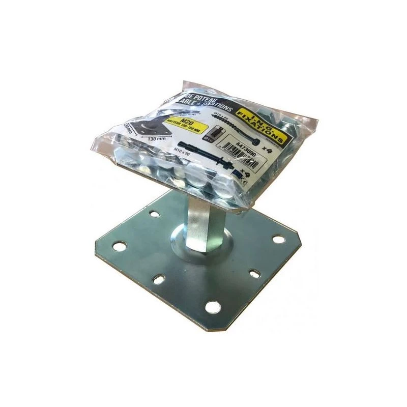 Kit Pieds De Poteaux Réglable + Fixations ING 4 Kit Pieds De Poteaux Réglable + Fixations ING – Image 2