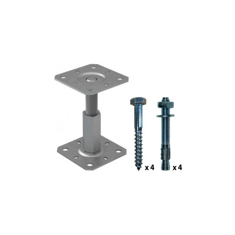 Kit Pieds De Poteaux Réglable + Fixations ING 3 Kit Pieds De Poteaux Réglable + Fixations ING