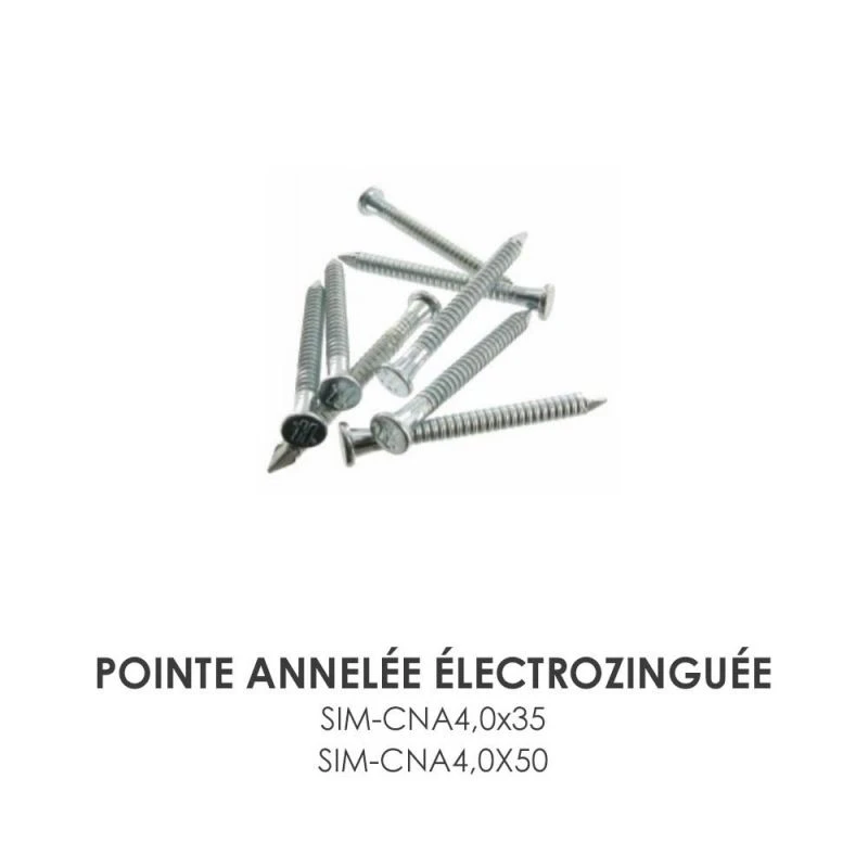 Pointe Annelée électrozinguée CNA Simpson 3 Pointe Annelée électrozinguée CNA Simpson