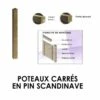 Poteaux Carrés En Pin Vert -Haros Magasin poteaux carres en pin vert