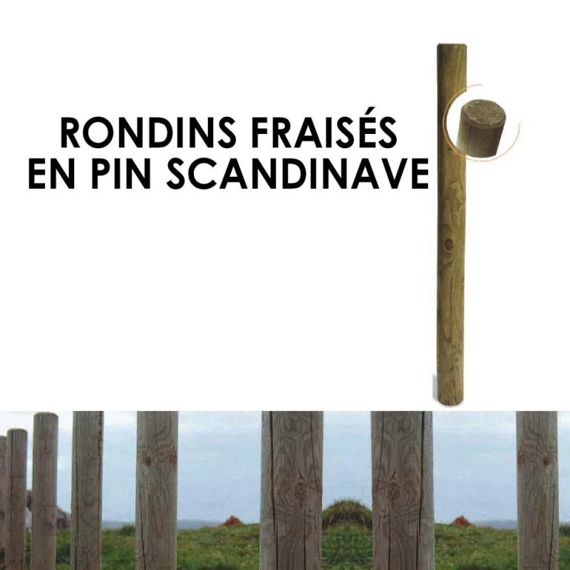 Clôture Bois Rondin - Rondin Fraisé En Pin Scandinave 3 Clôture Bois Rondin - Rondin Fraisé En Pin Scandinave