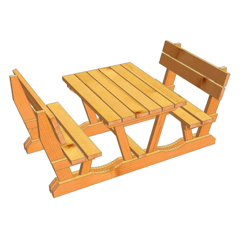 Table De Jardin En Bois Douglas Avec Bancs Intégrés 3 Table De Jardin En Bois Douglas Avec Bancs Intégrés