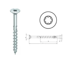 Vis Tête Fraisée - HECO-Drive - Zinguée Blanc - ø 4,5 Mm