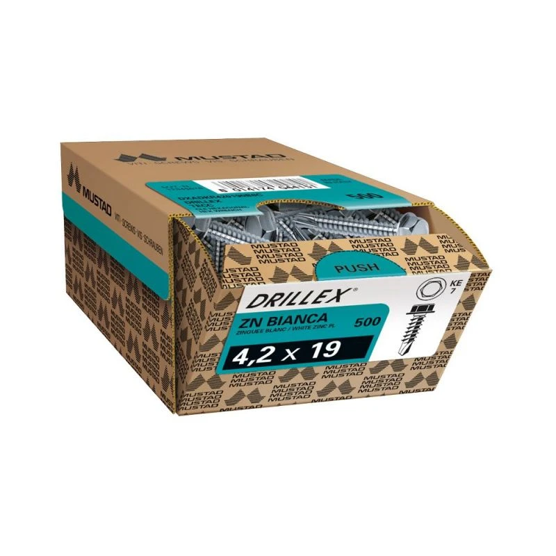 Mustad Vis Autoforeuse Hexagonale Ø4,2 Mm Drillex Pour Tôles 3 Mustad Vis Autoforeuse Hexagonale Ø4,2 Mm Drillex Pour Tôles