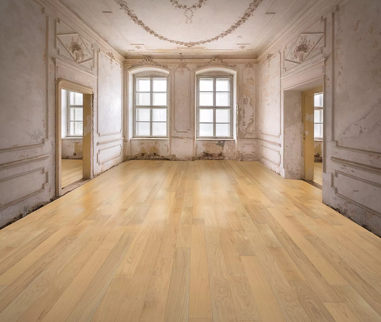 Haros Magasin -Haros Magasin parquet massif en chene avec 4 chanfreins skadi